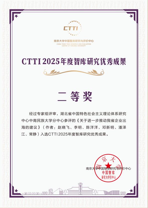 2025年度智库优秀成果二等奖